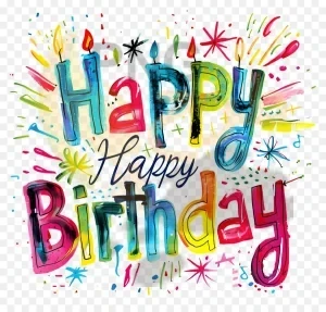 دانلود فایل png بدون بکگراند طرح happy birthday