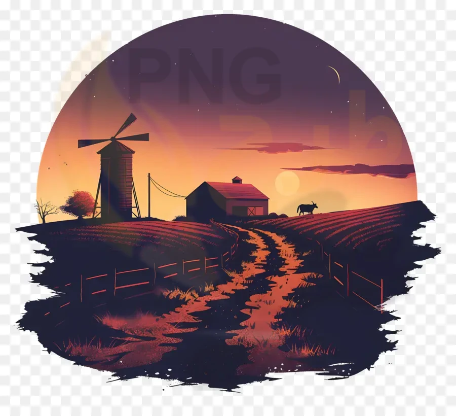 دانلود فایل png بدون بکگراند طرح غروب آفتاب