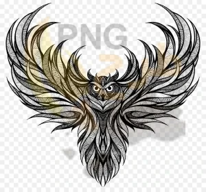دانلود فایل png بدون بکگراند طرح تتو جغد