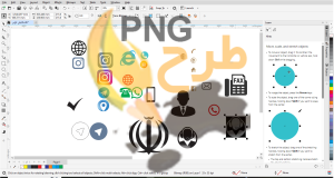 فایل کورل آیکون اینستاگرام، پشتیبانی، جمهوری اسلامی، تلفن، تلفکس، فکس، تلگرام و..
