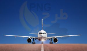 عکس استوک هواپیما از روبرو روی باند فرود